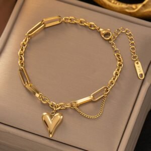 golden heart bracelet